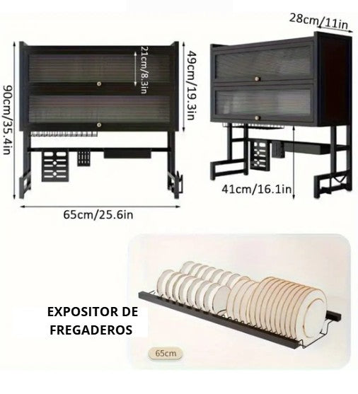 Escurridor doble CleverSpace platero