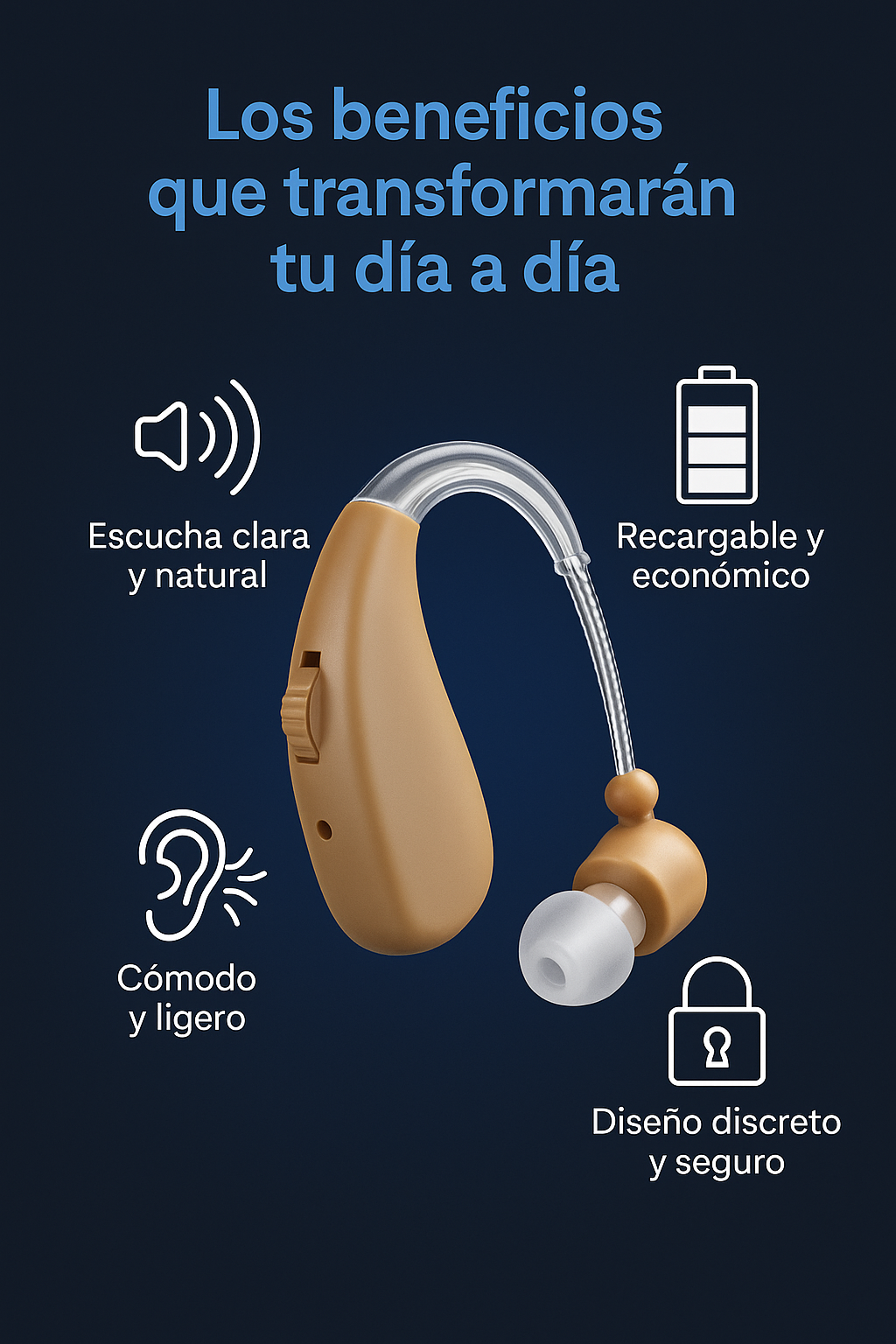ClearTone amplificador auditivo recargable