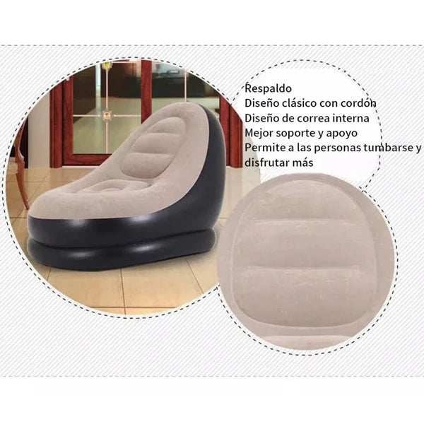 Sillon inflable Reclinable + Puff