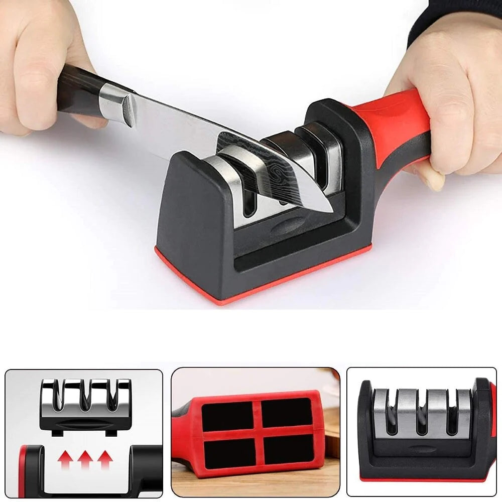 AFILADOR DE CUCHILLOS Y TIJERAS PROFESIONAL DE ACERO