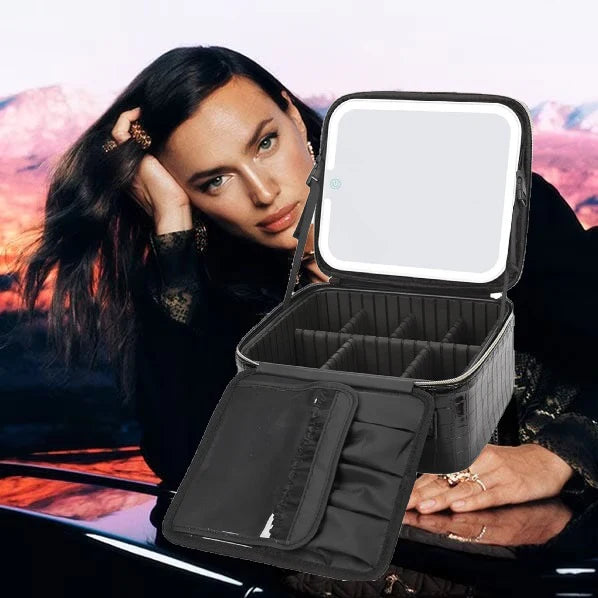 Maletin para maquillaje con espejo led