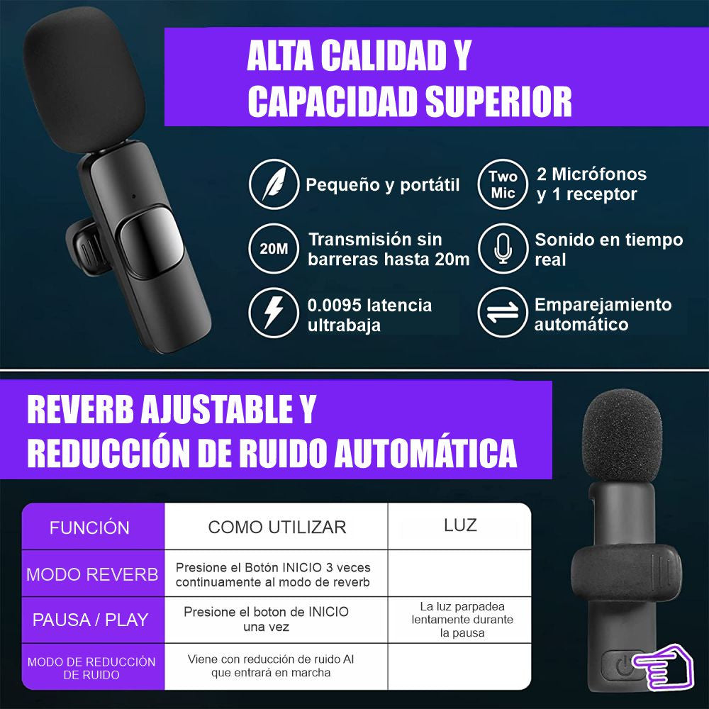 Microfono De Solapa Tipo C Doble K9