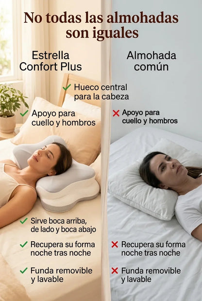 Estrella Confort Plus frente a una almohada común
