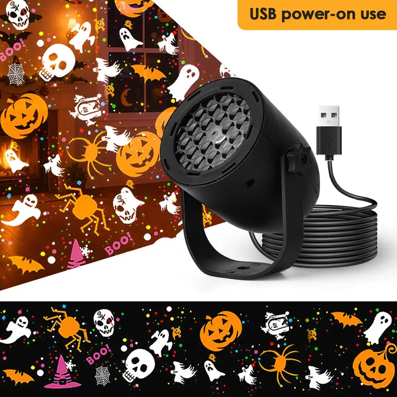 LuzFestiva: Proyector LED de Figuras para Navidad y Halloween