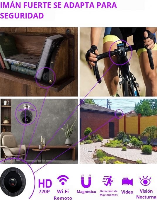 Guardian 360 Cámara espía de seguridad Wi-Fi 1080p