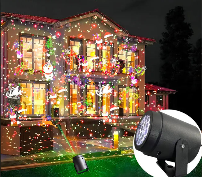 LuzFestiva: Proyector LED de Figuras para Navidad y Halloween