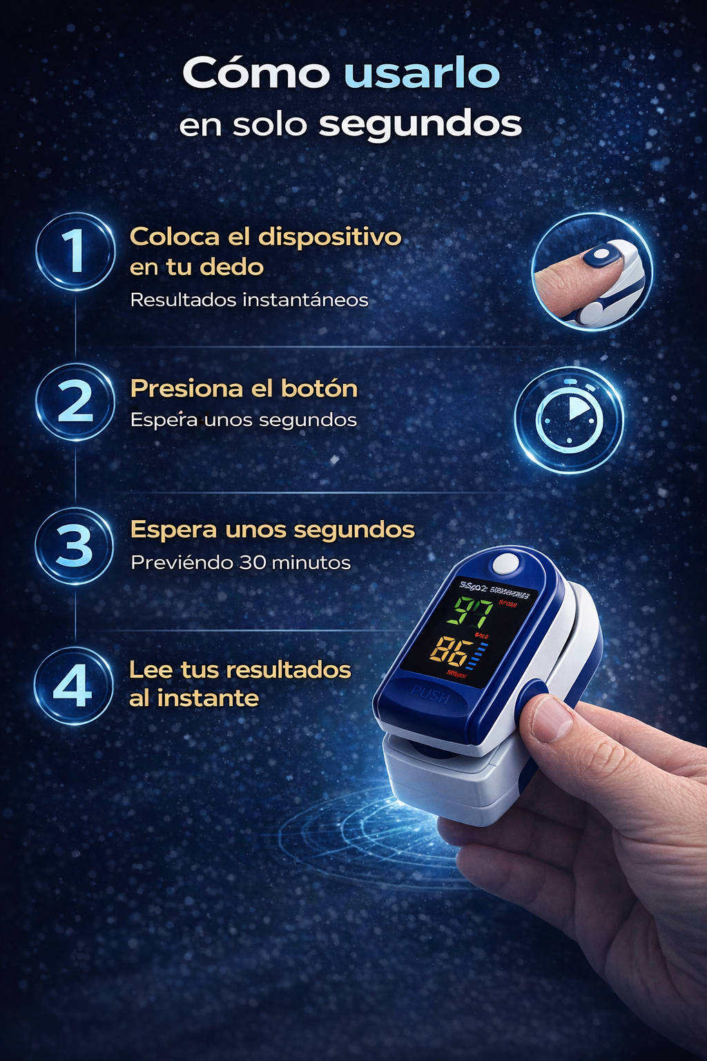 Oxivital Pro: Monitor Inteligente de Oxígeno y Ritmo Cardíaco en Tiempo Real