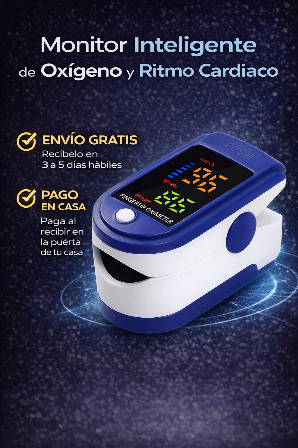 Oxivital Pro: Monitor Inteligente de Oxígeno y Ritmo Cardíaco en Tiempo Real