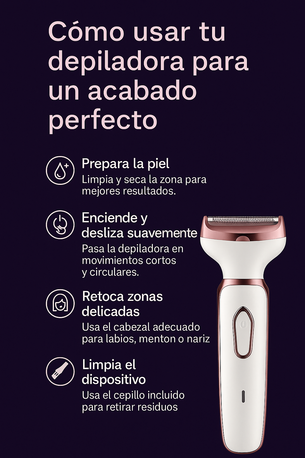 LumiTrim: Depilador 4 en 1 Facial y Corporal