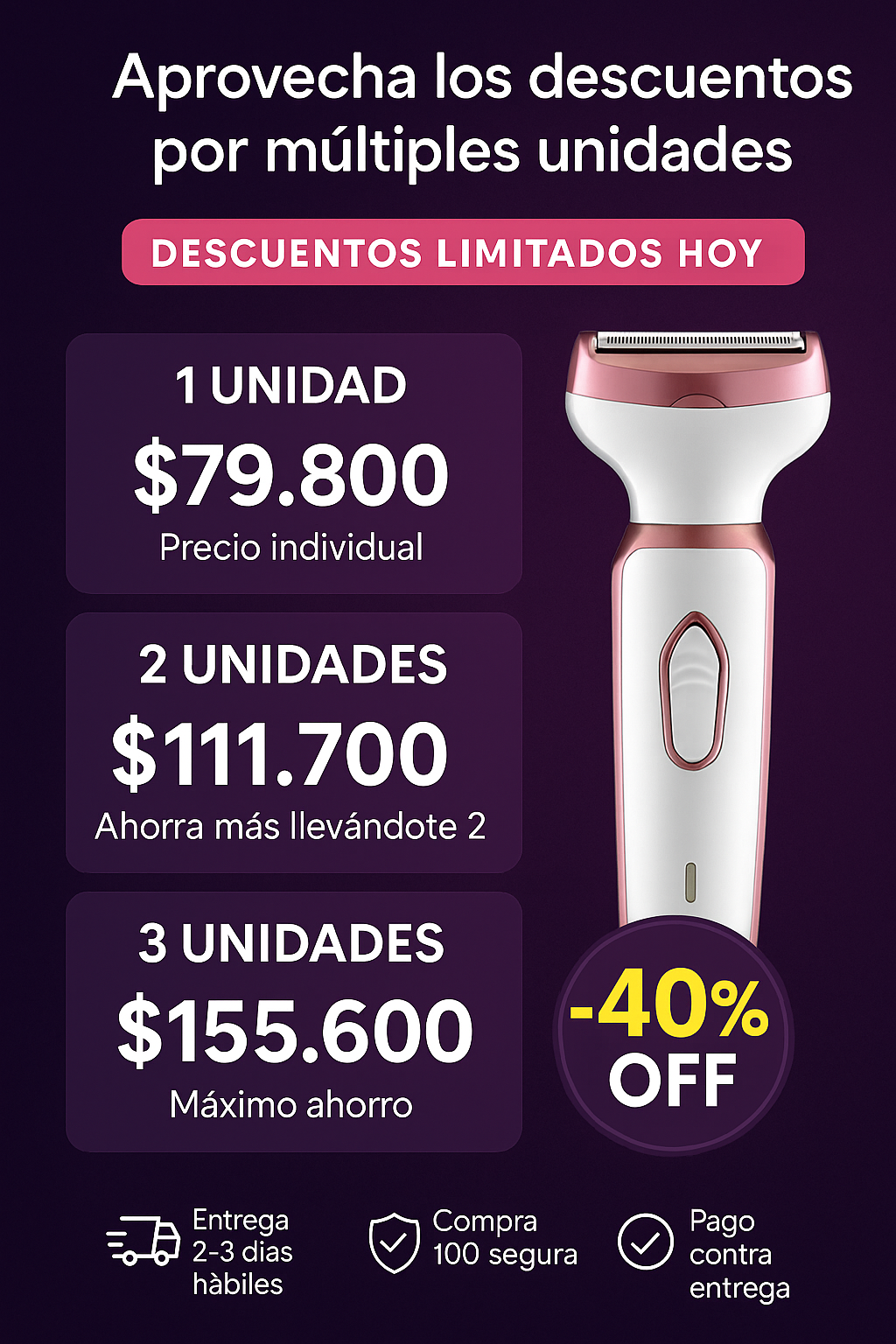 LumiTrim: Depilador 4 en 1 Facial y Corporal