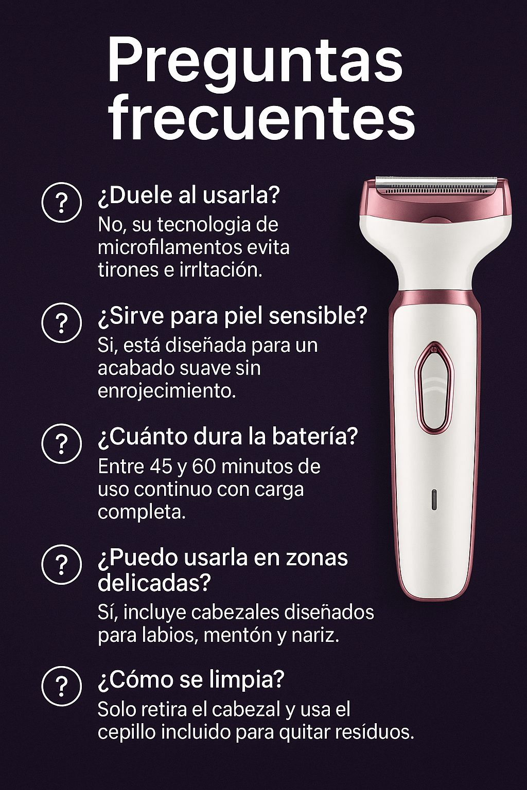 LumiTrim: Depilador 4 en 1 Facial y Corporal