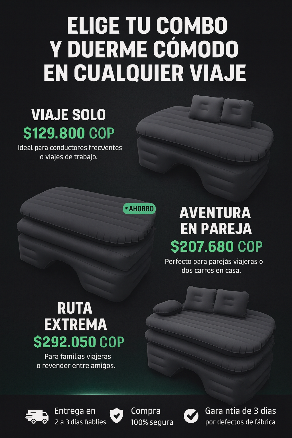 AutoDream: Colchón Inflable para Carro Súper Cómodo y Fácil de Usar