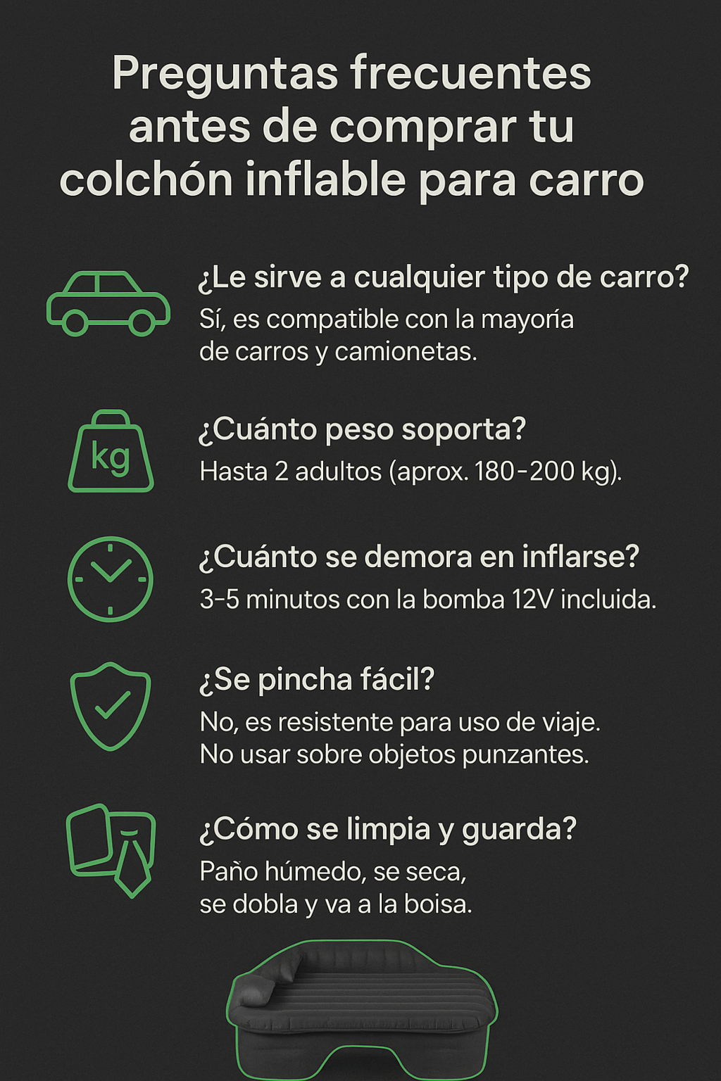 AutoDream: Colchón Inflable para Carro Súper Cómodo y Fácil de Usar