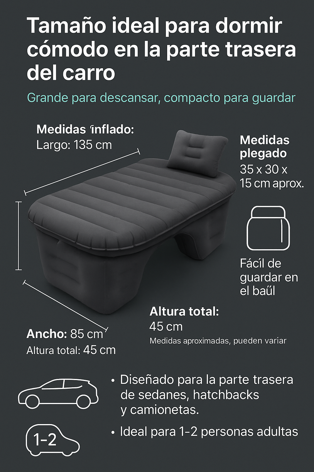 AutoDream: Colchón Inflable para Carro Súper Cómodo y Fácil de Usar
