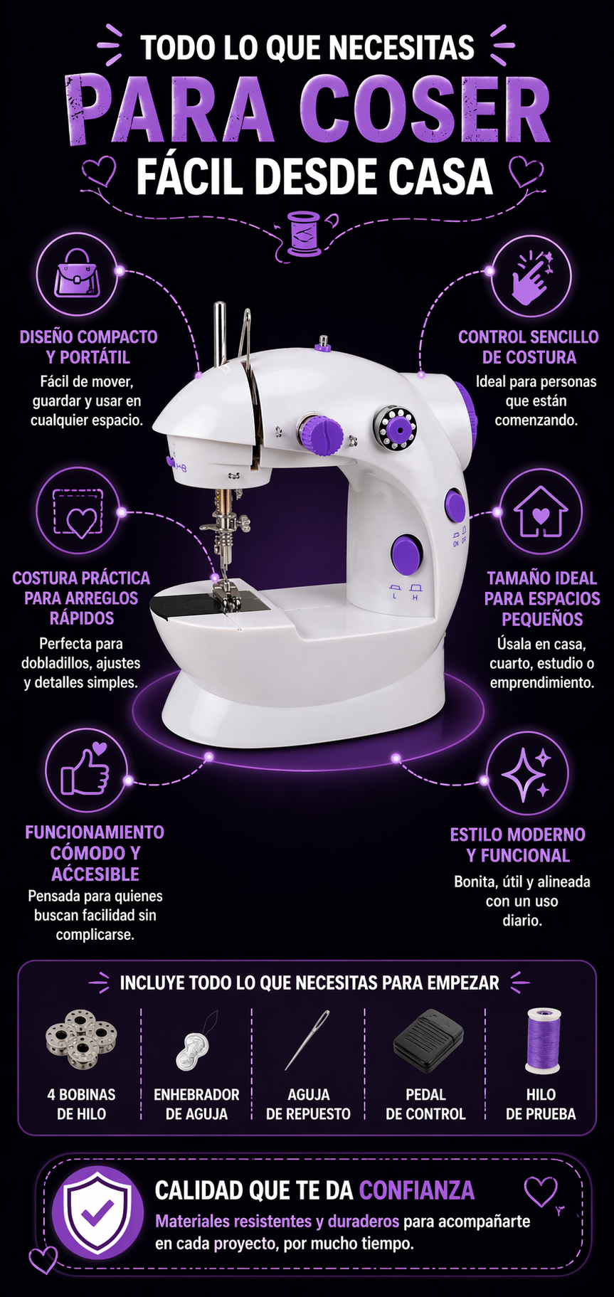 StitchPro Mini: Máquina de Coser Compacta, Portátil y Fácil de Usar
