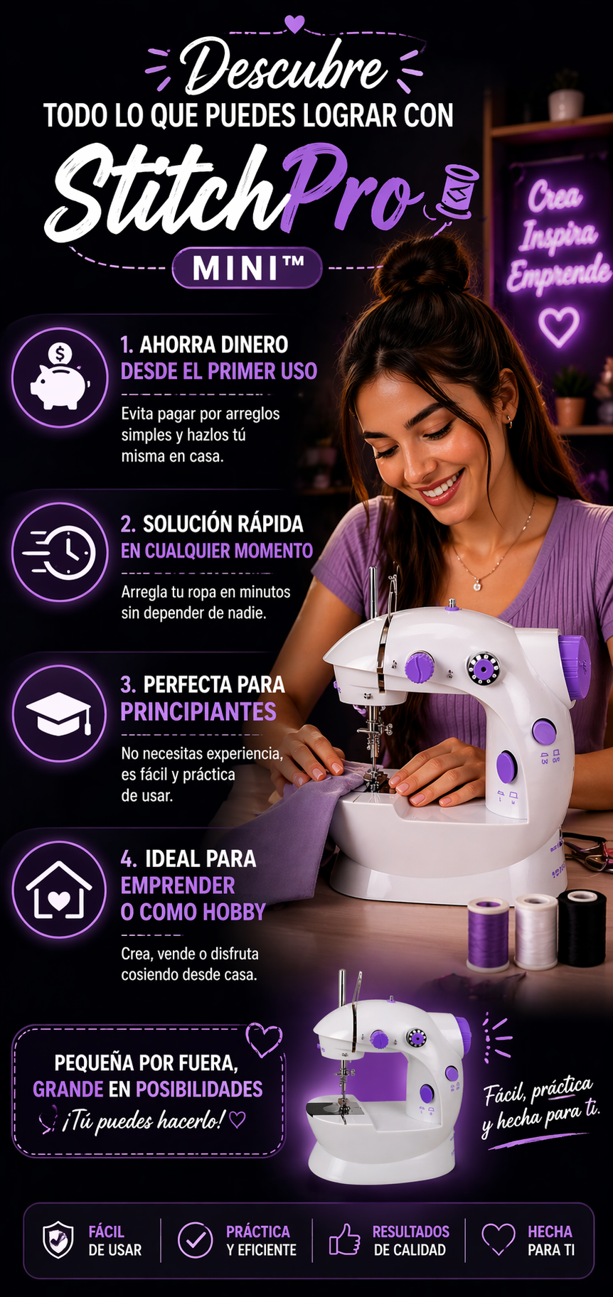 StitchPro Mini: Máquina de Coser Compacta, Portátil y Fácil de Usar