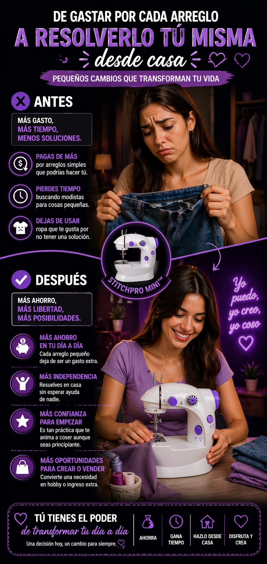 StitchPro Mini: Máquina de Coser Compacta, Portátil y Fácil de Usar