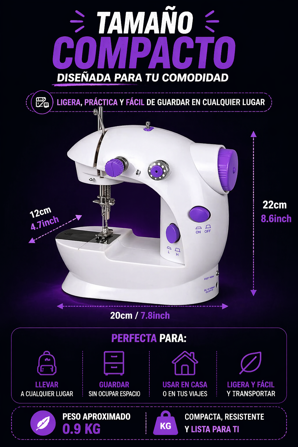 StitchPro Mini: Máquina de Coser Compacta, Portátil y Fácil de Usar