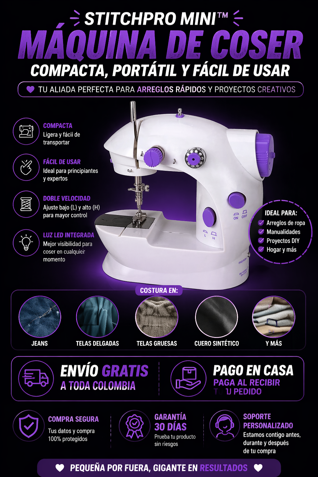 StitchPro Mini: Máquina de Coser Compacta, Portátil y Fácil de Usar