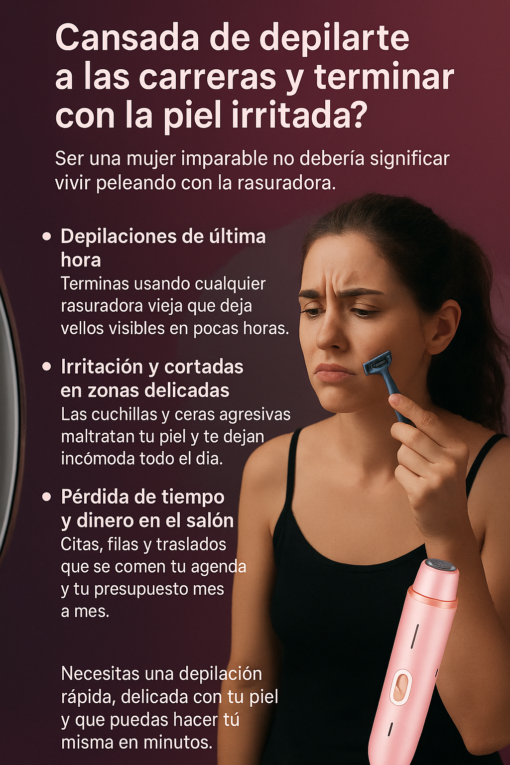 PerfectShave Duo: Depiladora 2 en 1 Rápida y Suave para Piel Sensible