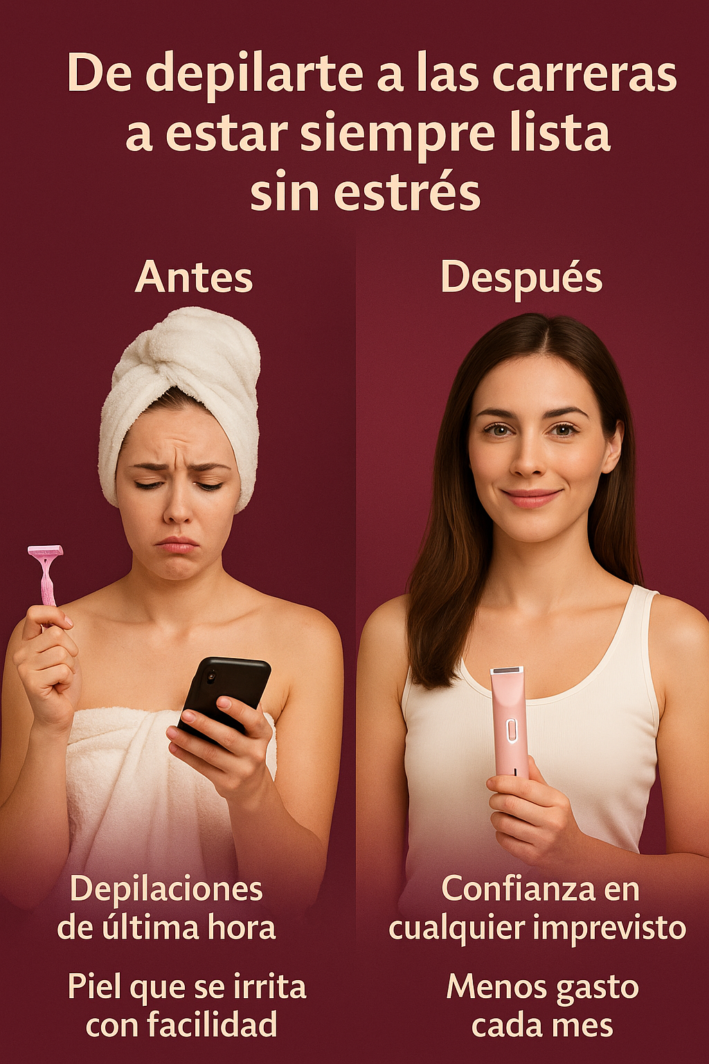 PerfectShave Duo: Depiladora 2 en 1 Rápida y Suave para Piel Sensible