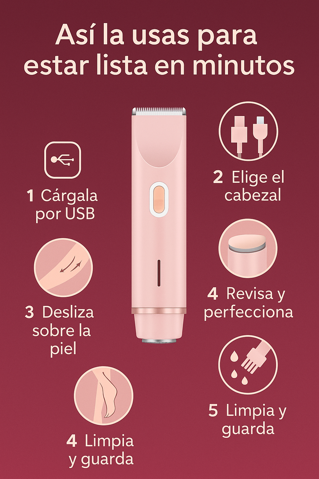 PerfectShave Duo: Depiladora 2 en 1 Rápida y Suave para Piel Sensible