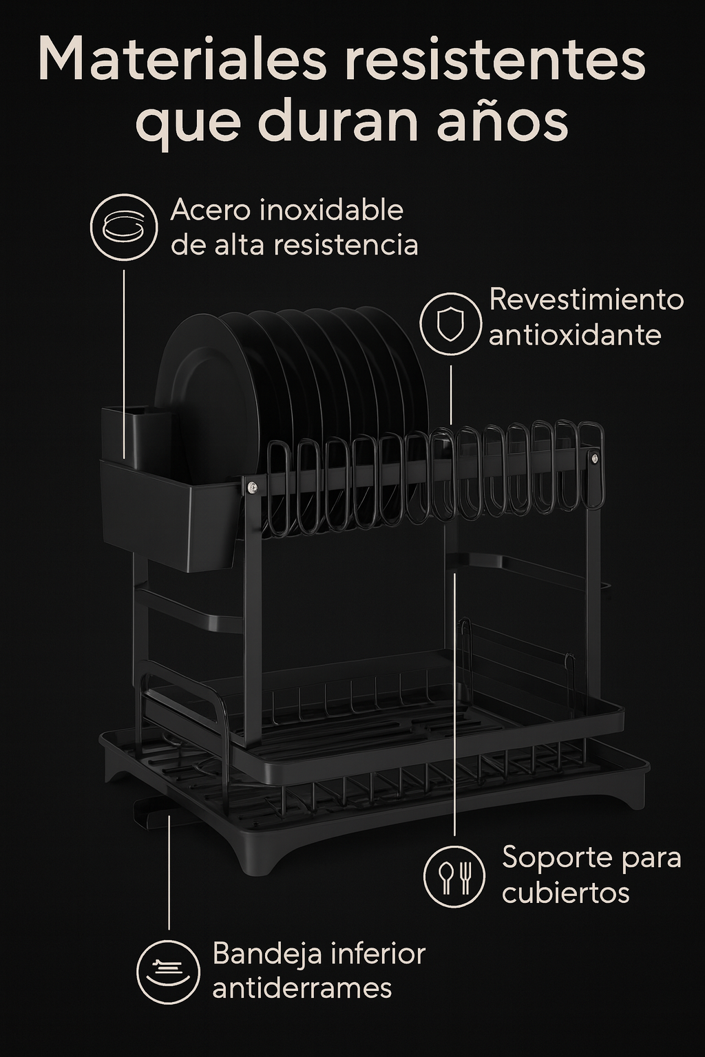 CleanStack: Escurridor de Cocina de Dos Pisos