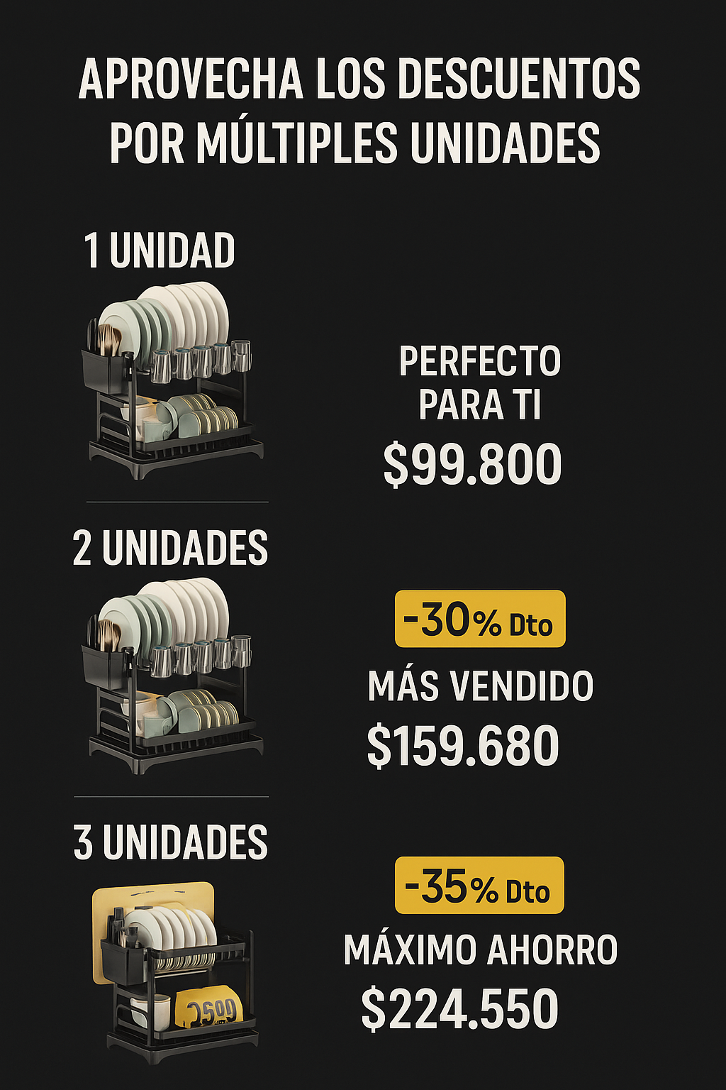 CleanStack: Escurridor de Cocina de Dos Pisos