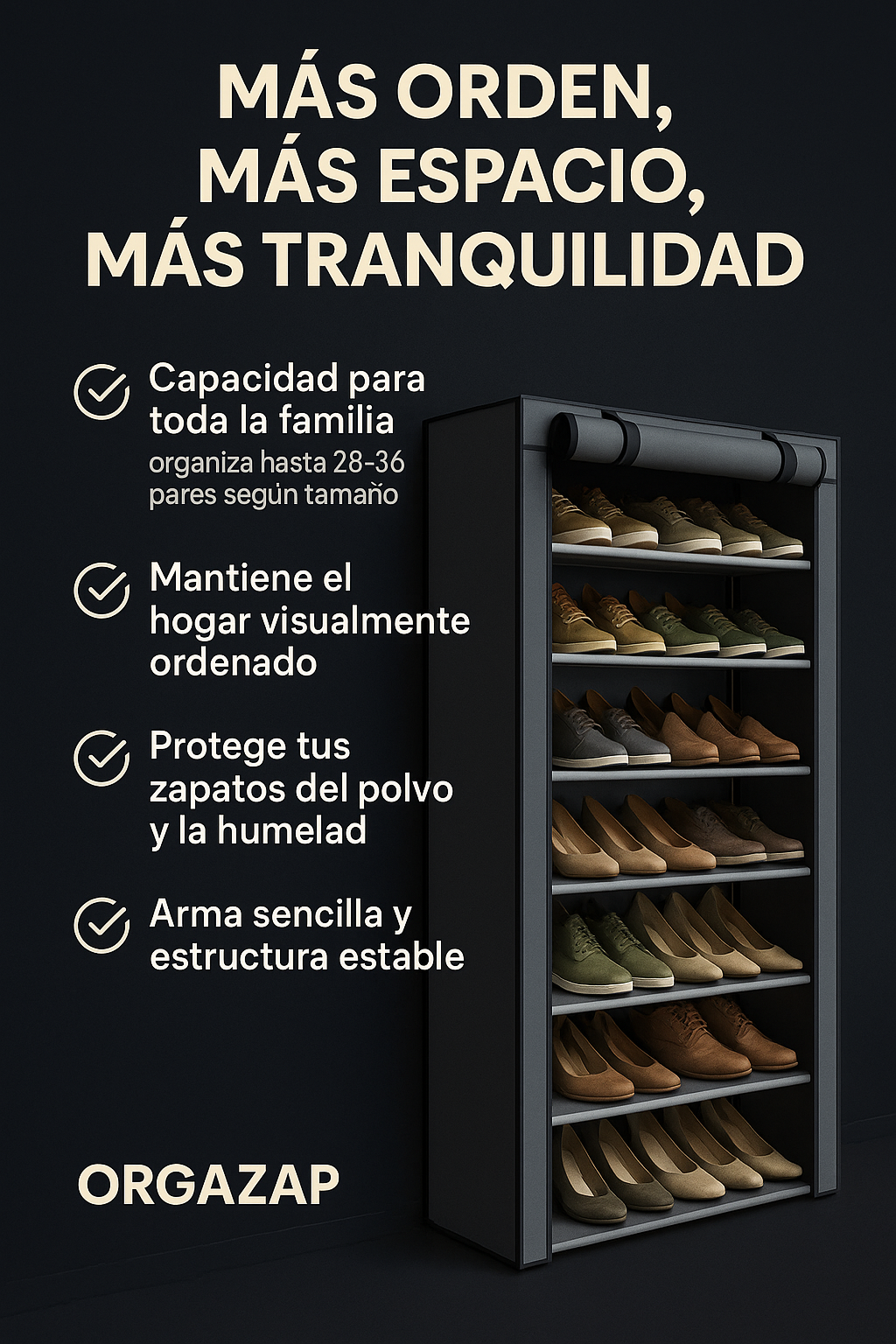 ORGAZAP: Zapatero Premium de Máxima Capacidad