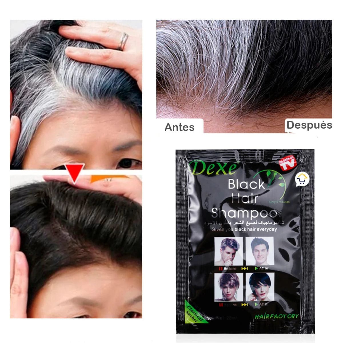 Renueva Color: Shampoo Cubridor de Canas con Efecto Natural y Duradero