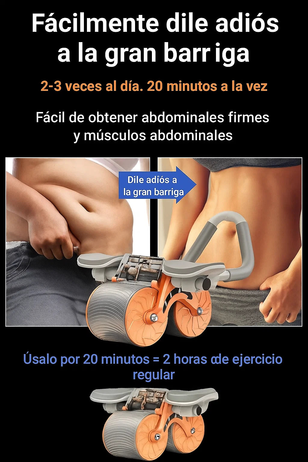 AbRebote Pro: Rueda Abdominal con Rebote Automático para un Entrenamiento Más Fácil y Efectivo