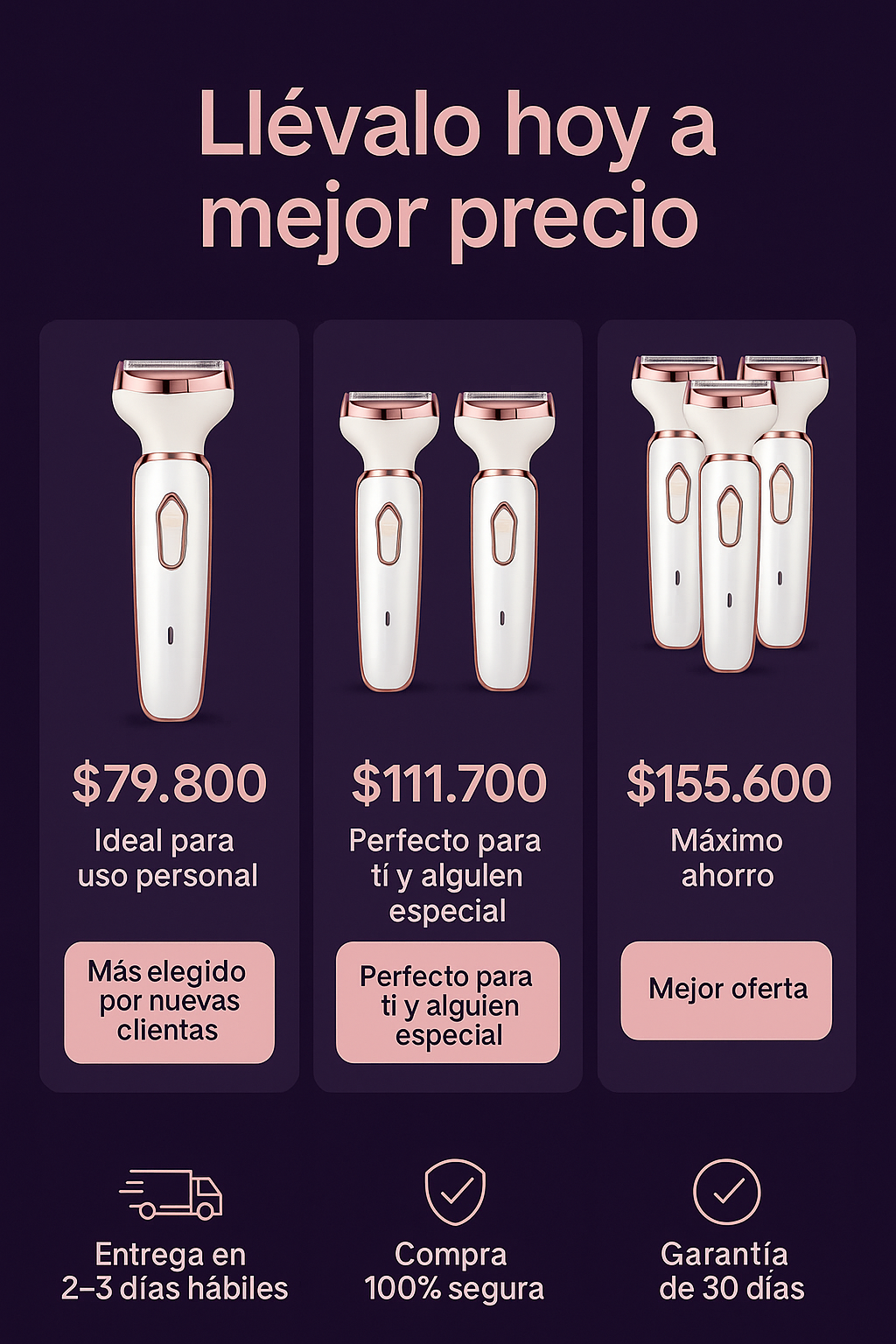 LumiTrim: Depilador 4 en 1 Facial y Corporal