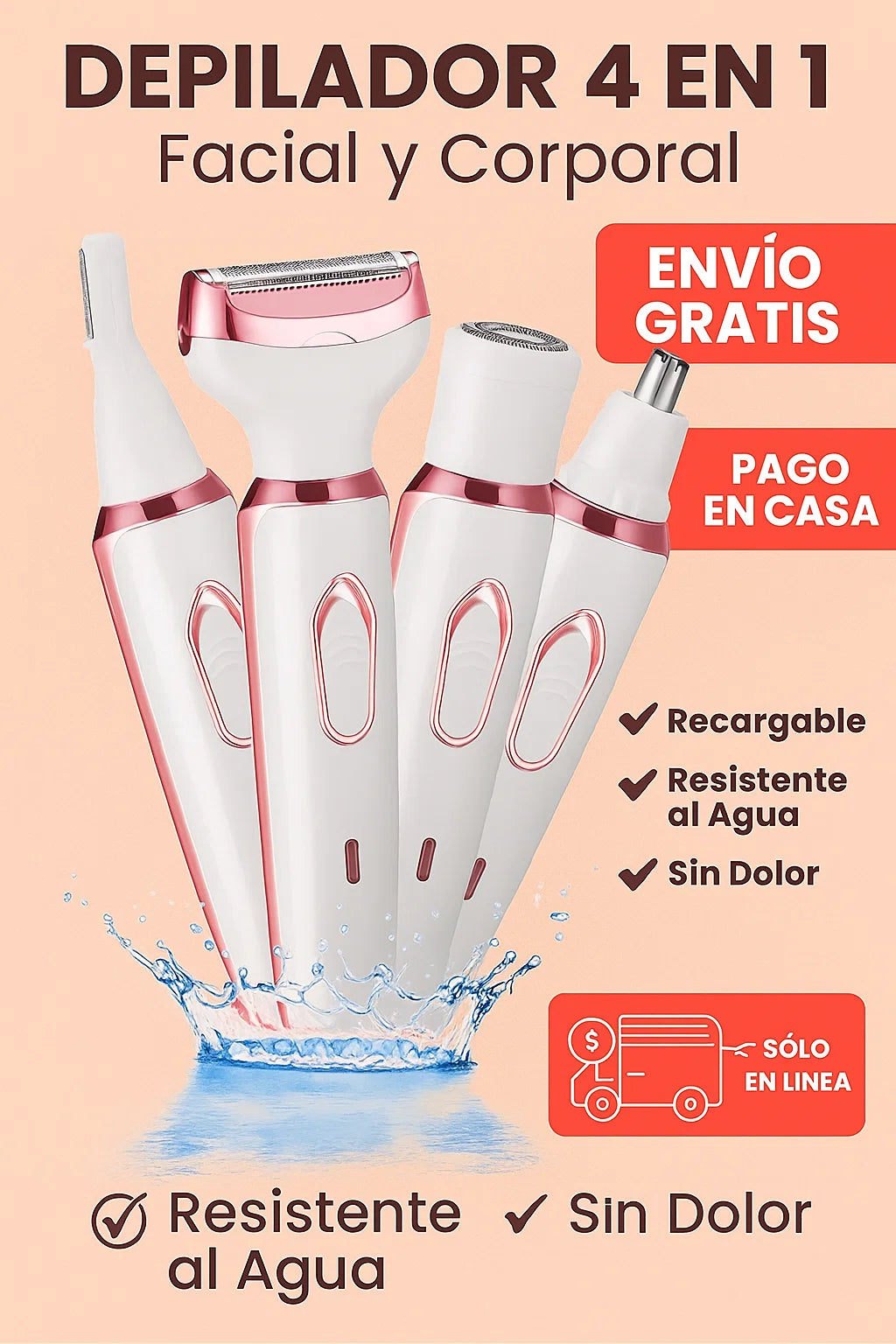LumiTrim: Depilador 4 en 1 Facial y Corporal