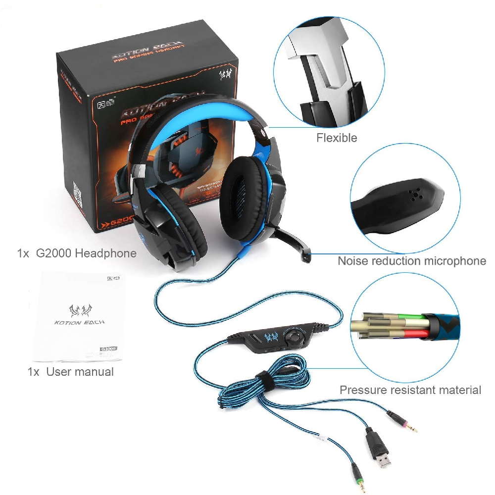 Audífonos Gamer G2000 Aux 3.5mm PS4 PC