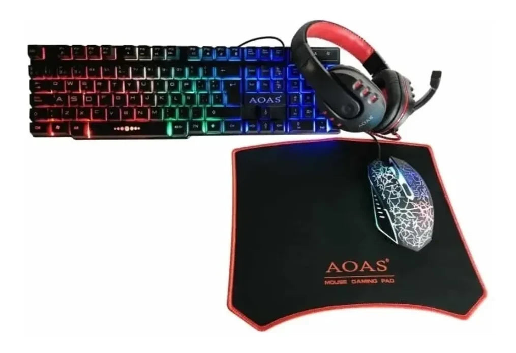 Combo 4 En 1 Gamer Teclado Luces Mouse