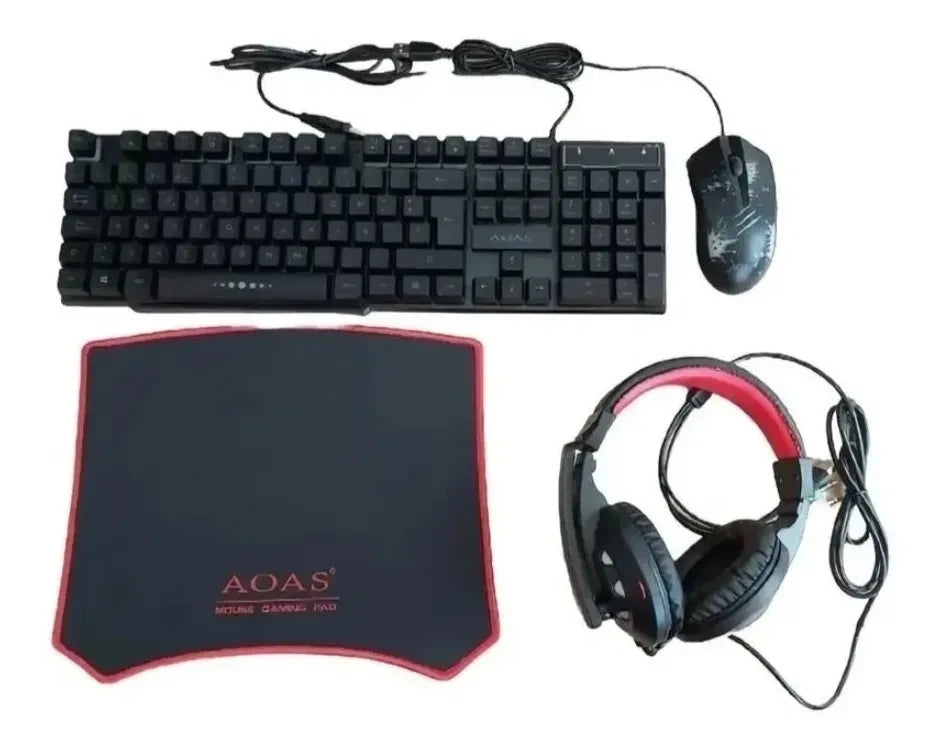 Combo 4 En 1 Gamer Teclado Luces Mouse